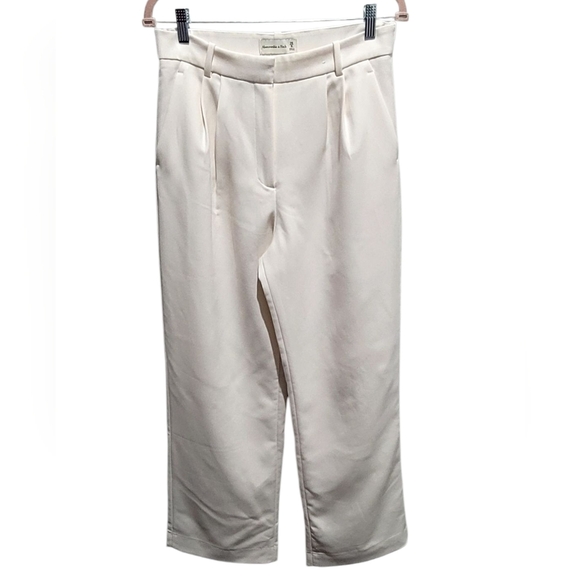 Abercrombie & Fitch Cream Wide Leg Pants - Picture 1 of 7